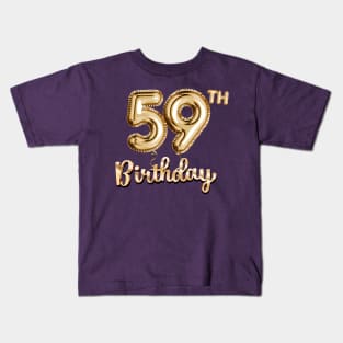 59th Birthday Gifts - Party Balloons Gold Kids T-Shirt